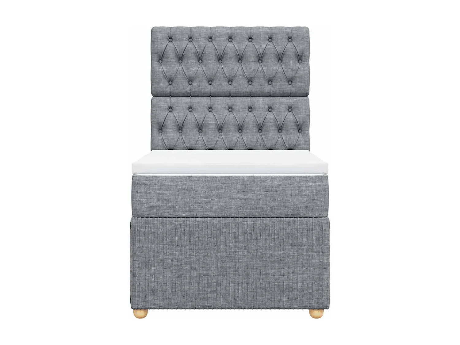 Boxspringbett mit Matratze Hellgrau 90x190 cm Stoff