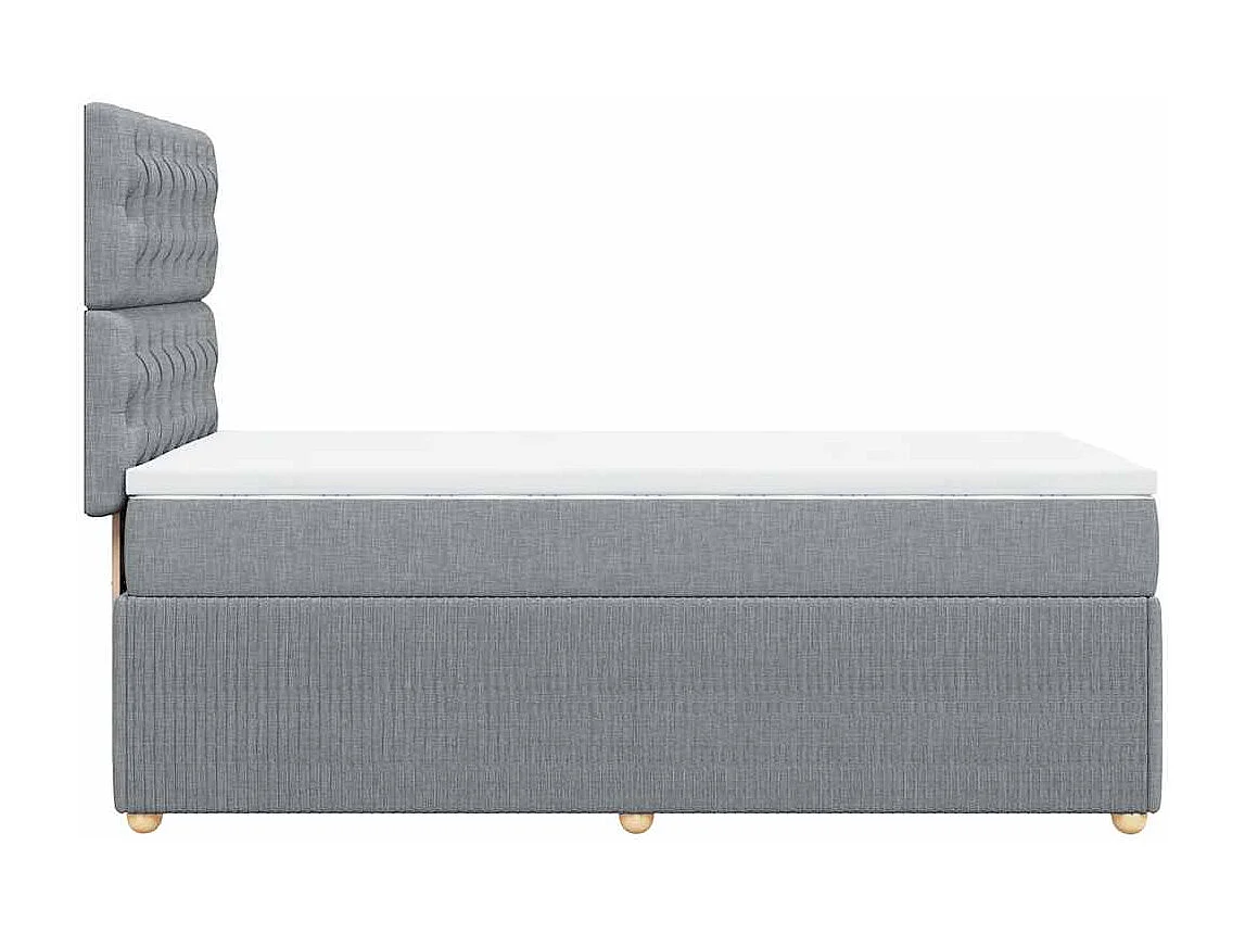 Boxspringbett mit Matratze Hellgrau 90x190 cm Stoff