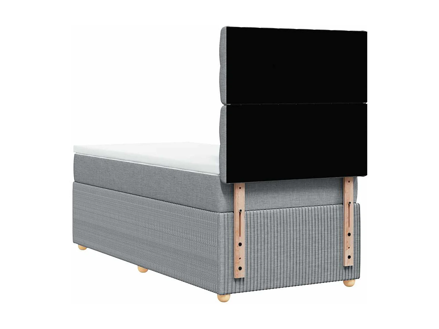 Boxspringbett mit Matratze Hellgrau 90x190 cm Stoff
