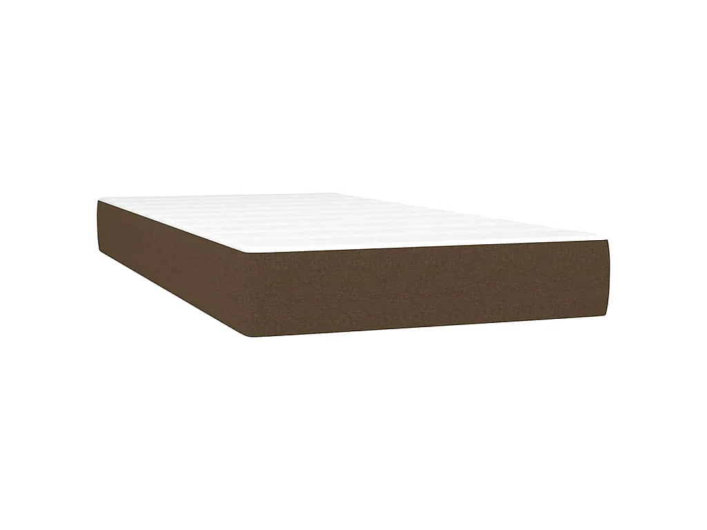 Sommier à lattes de lit matelas et LED marron foncé 120x190 cm