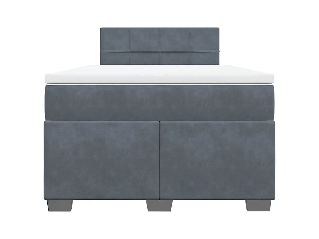 Cama boxspring com colchão 120x190 cm veludo cinzento-escuro