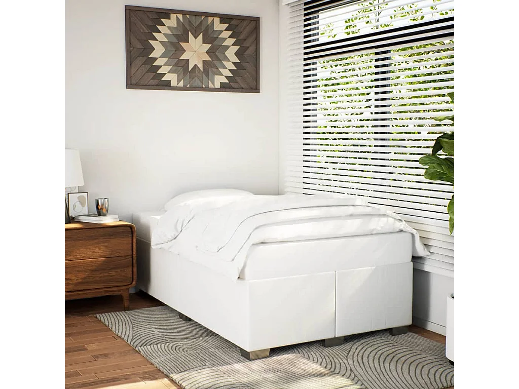 Bedframe zonder matras 120x190 cm kunstleer wit