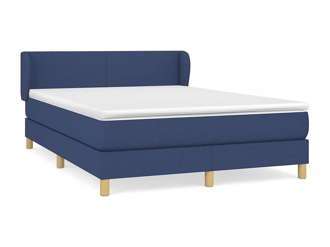 Boxspring met matras stof blauw 140x190 cm