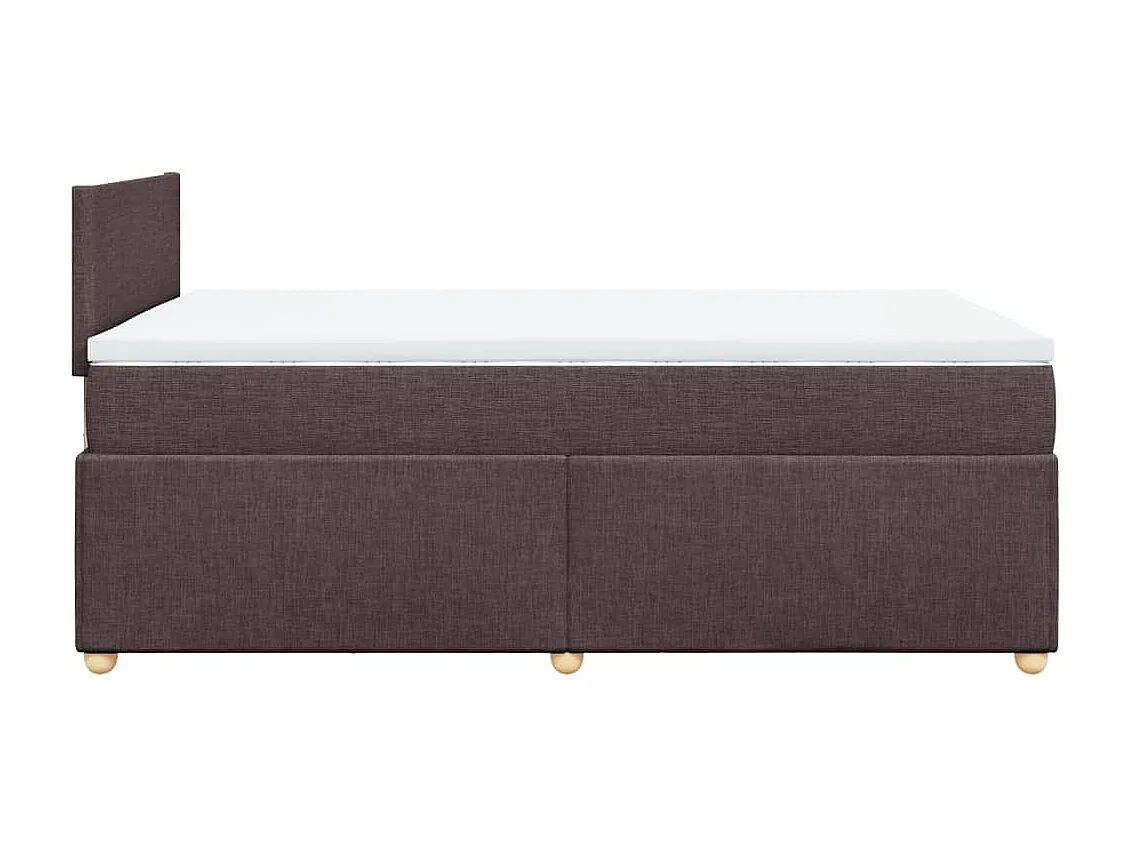 Cama box spring con colchón tela marrón oscuro 120x200 cm