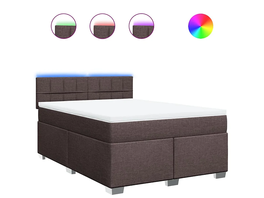 Boxspringbett mit Matratze Dunkelbraun 140x200 cm Stoff