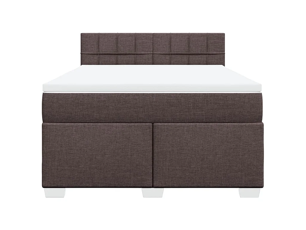 Boxspringbett mit Matratze Dunkelbraun 140x200 cm Stoff