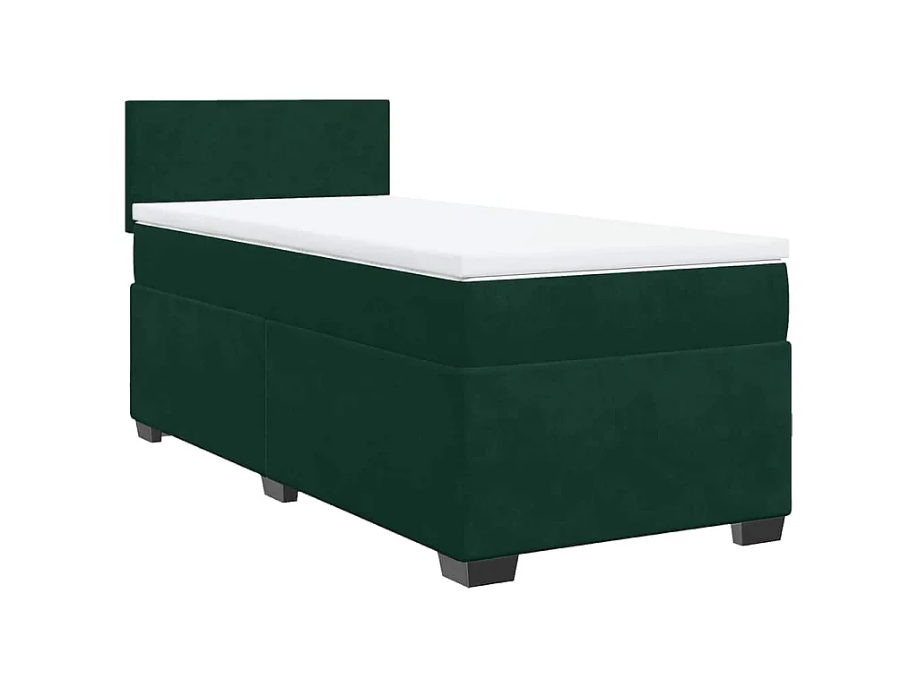 Boxspringbett mit Matratze Dunkelgrün 100x200 cm Samt