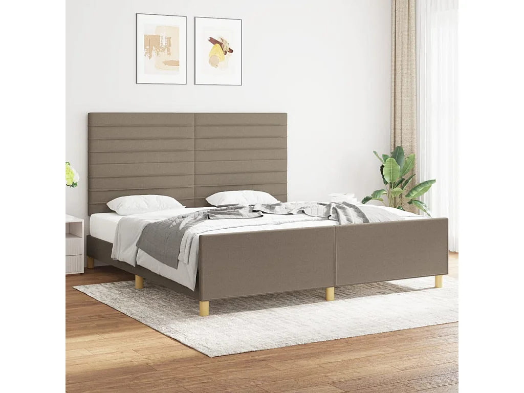 Bedframe zonder matras stof taupe 180x200 cm