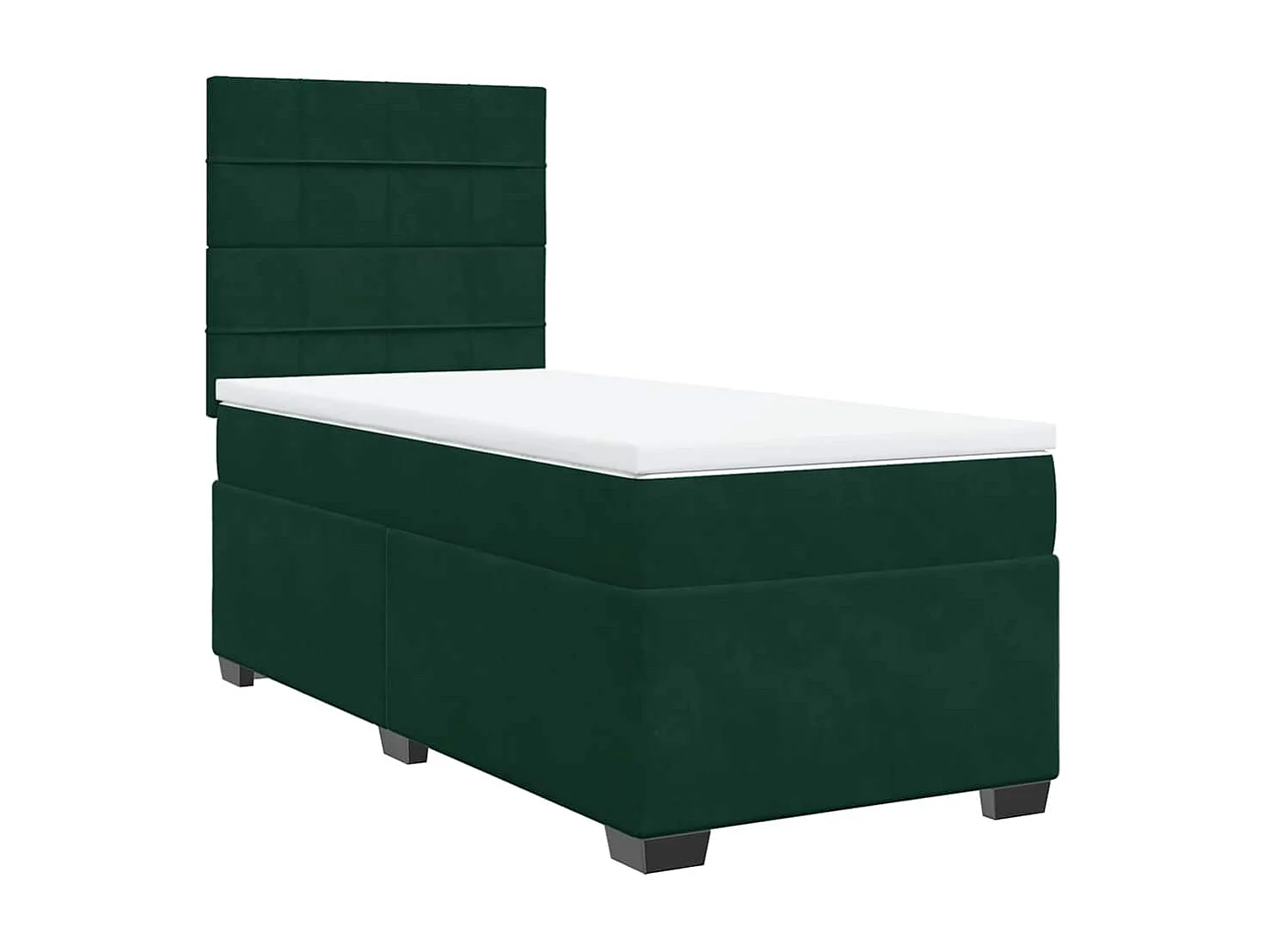 Boxspring met matras fluweel donkergroen 100x200 cm