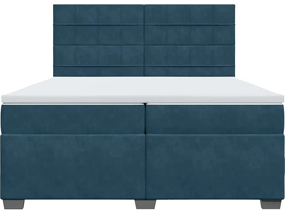 Boxspringbett mit Matratze Blau 200x200 cm Samt