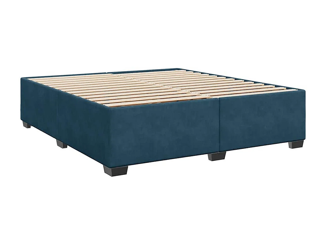 Boxspringbett mit Matratze Blau 200x200 cm Samt