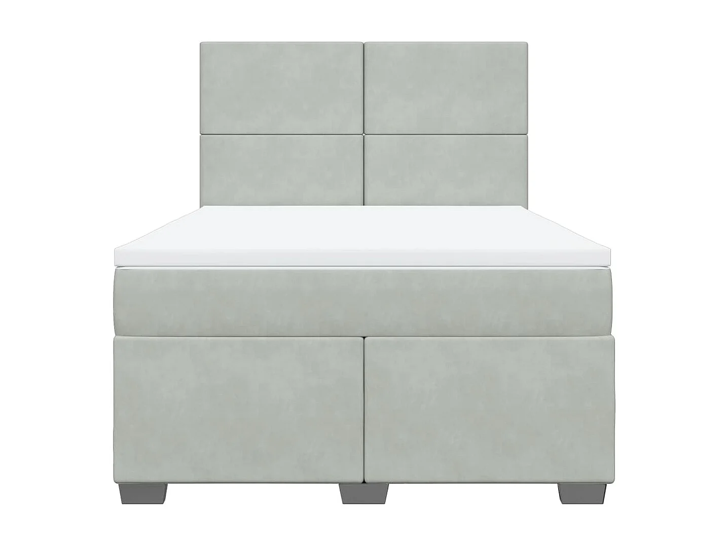 Boxspringbett mit Matratze Hellgrau 140x190 cm Samt