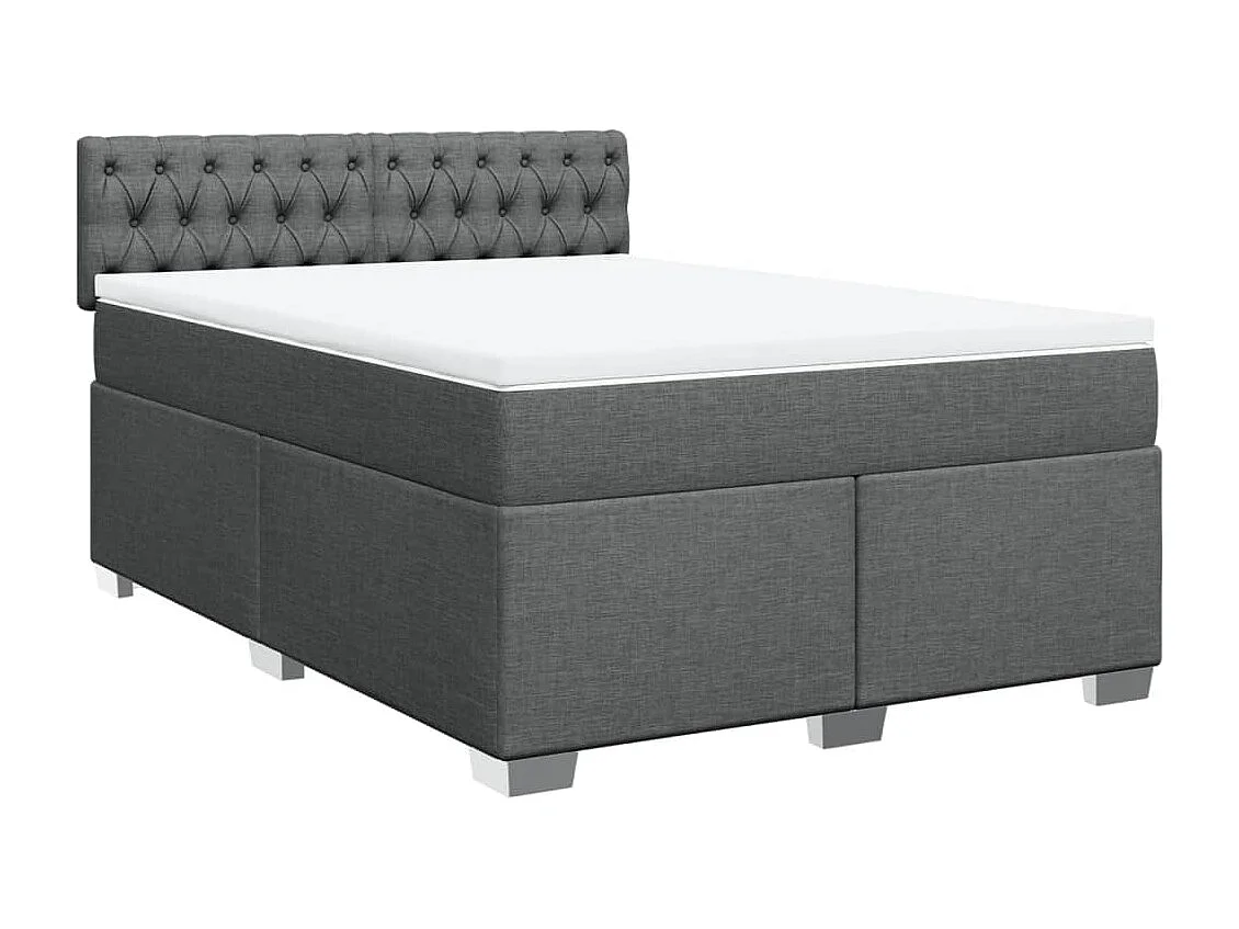 Boxspringbett mit Matratze Dunkelgrau 140x200 cm Stoff