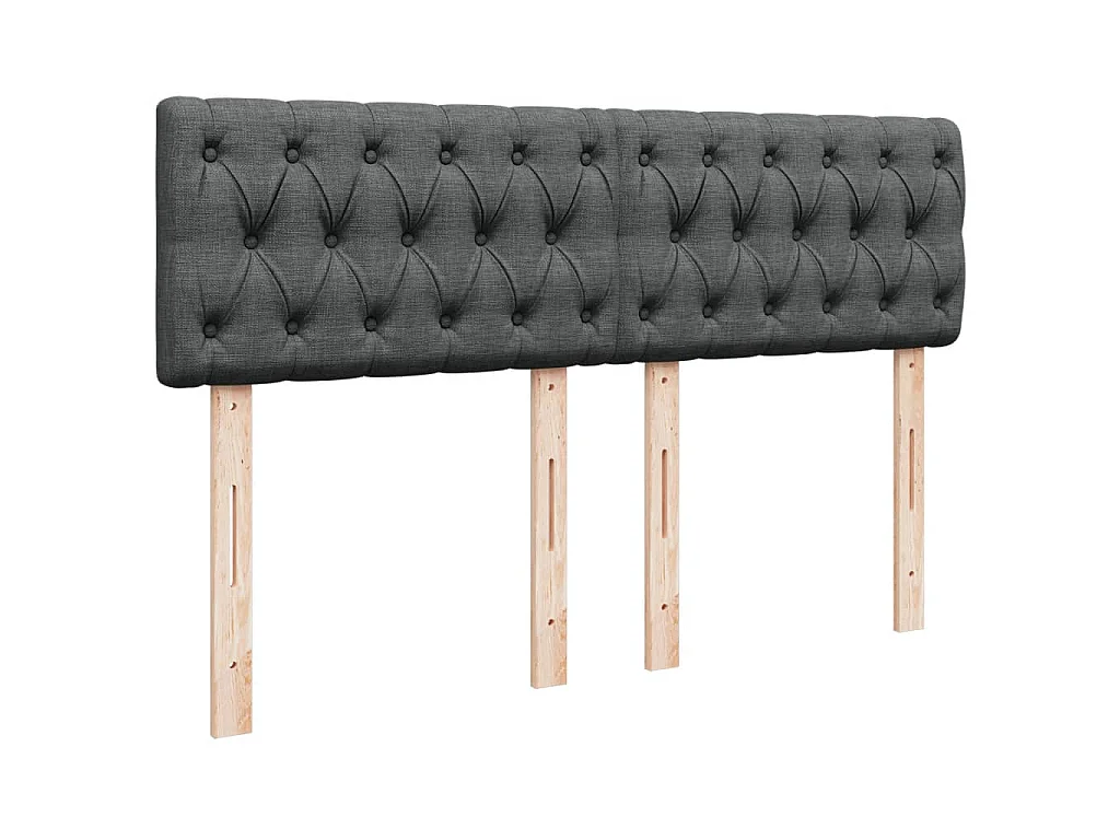 Cama box spring con colchón tela gris oscuro 140x200 cm