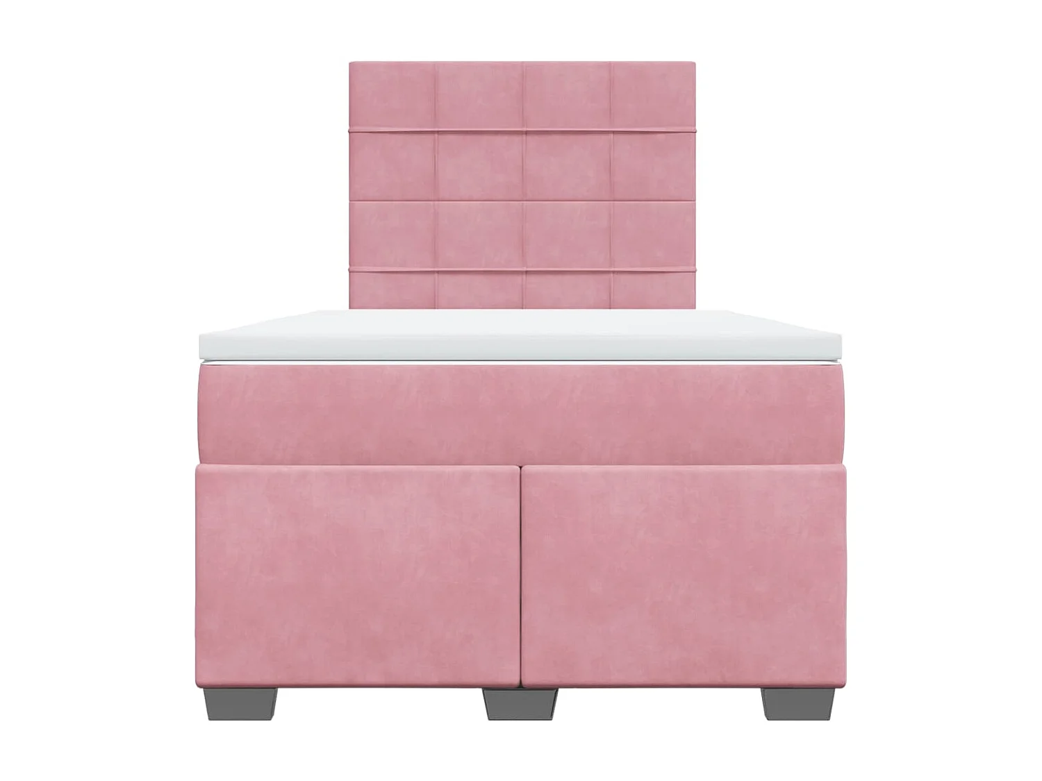 Cama box spring con colchón terciopelo rosa 120x200 cm