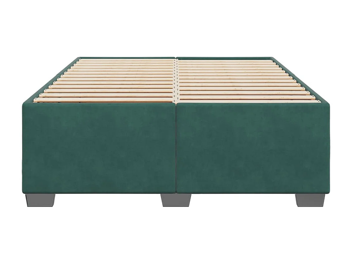 Estrutura de cama sem colchão 160x200 cm veludo verde-escuro