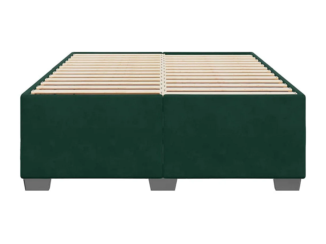 Cadre de lit sans matelas vert foncé 160x200 cm velours