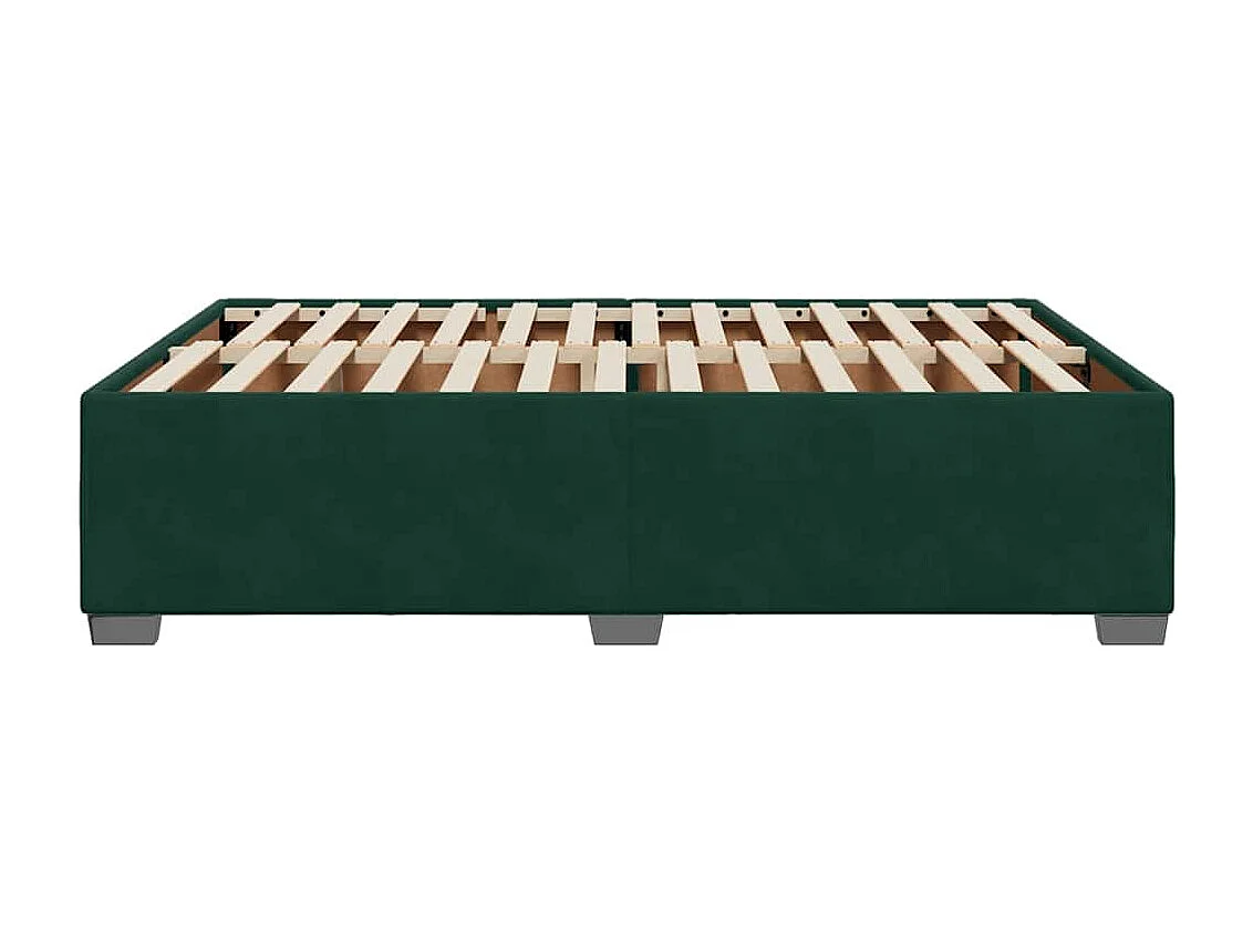 Cadre de lit sans matelas vert foncé 160x200 cm velours
