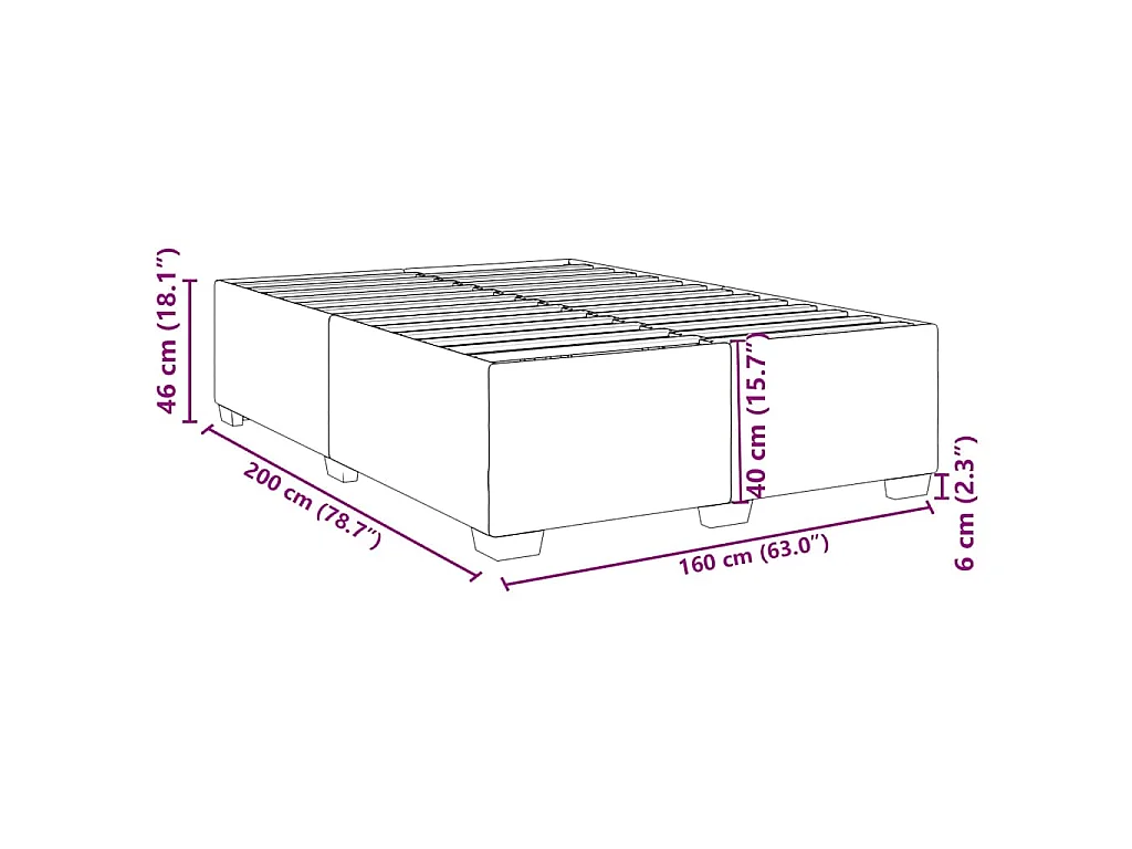 Bedframe zonder matras 160x200 cm fluweel donkergroen
