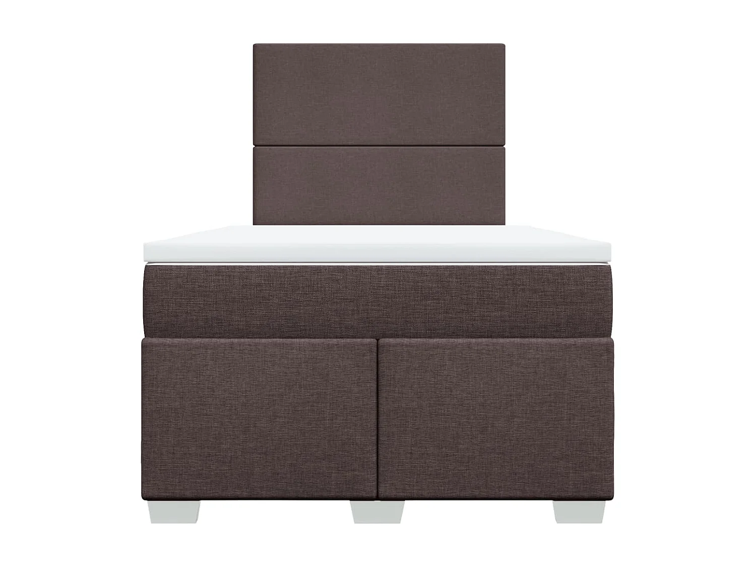 Sommier à lattes de lit et matelas marron foncé 120x190cm tissu