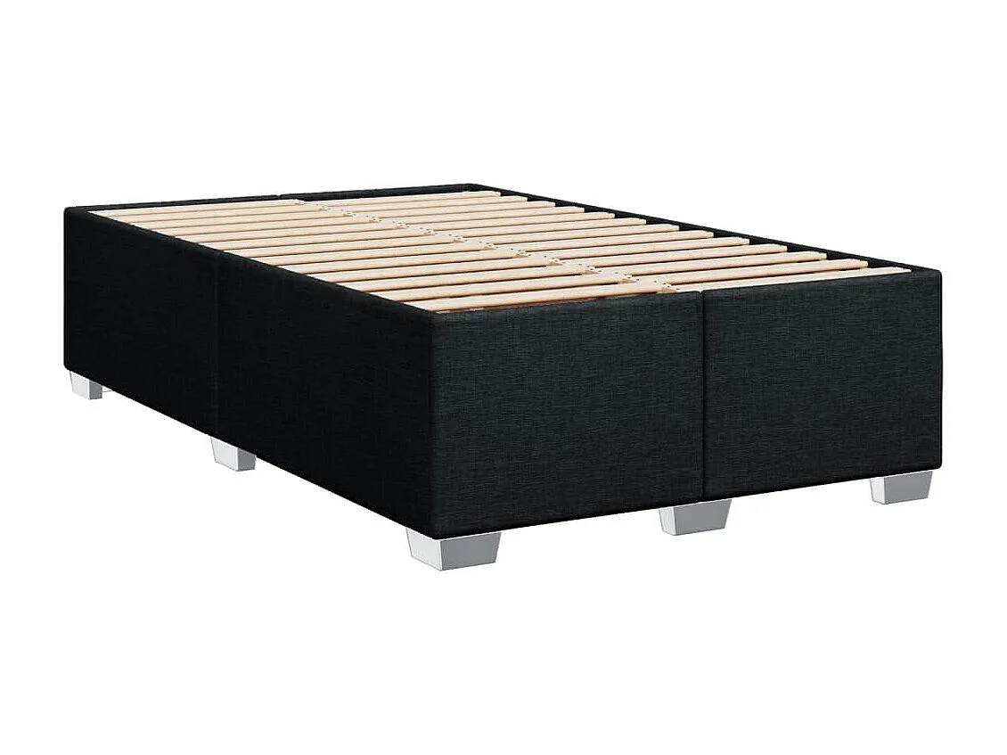 Cama box spring con colchón tela negro 120x200 cm