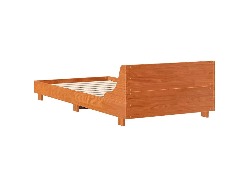 Letto senza Materasso Marrone Cera 90x200 cm Legno di Pino