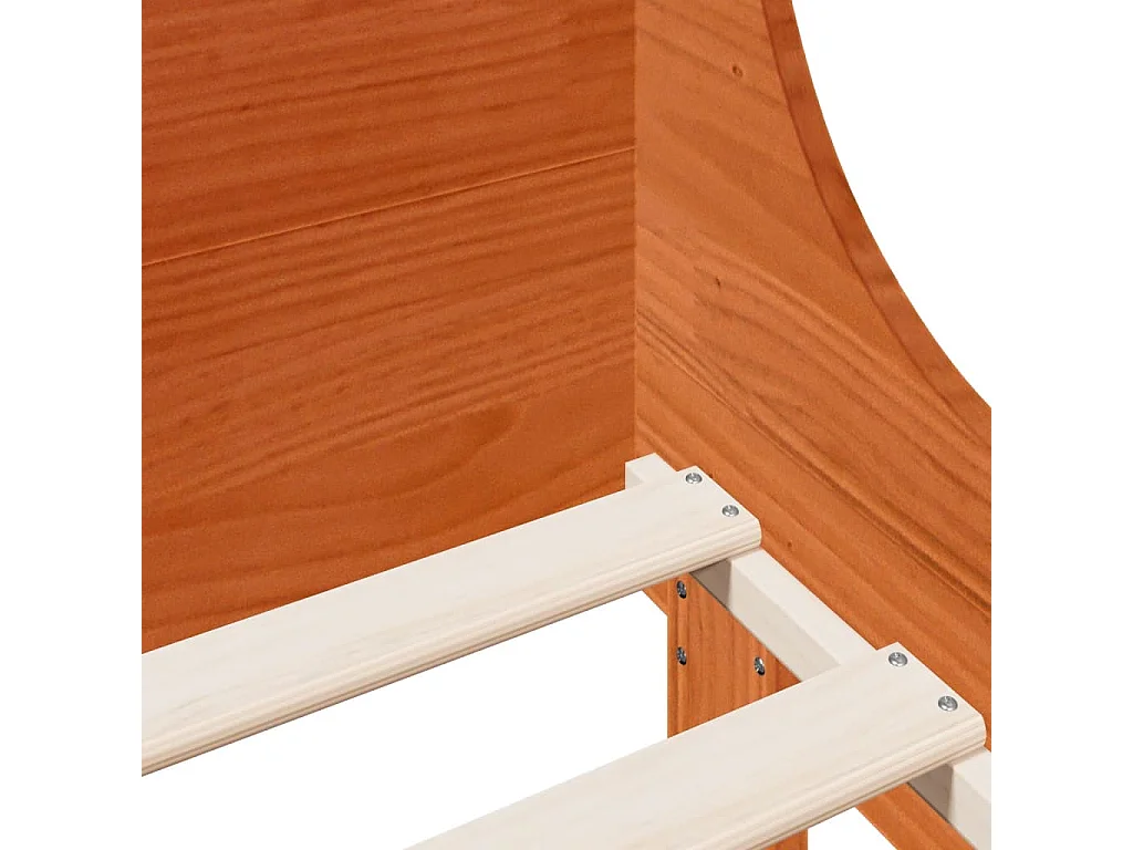 Letto senza Materasso Marrone Cera 90x200 cm Legno di Pino