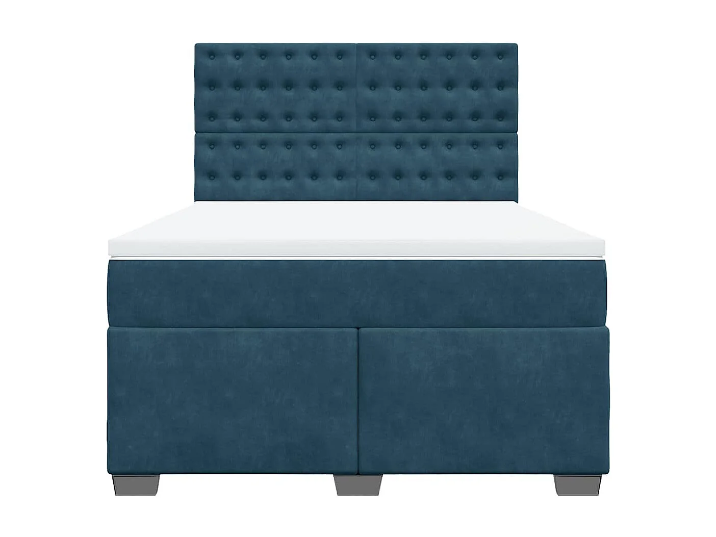 Giroletto a Molle con Materasso Blu 160x200 cm in Velluto