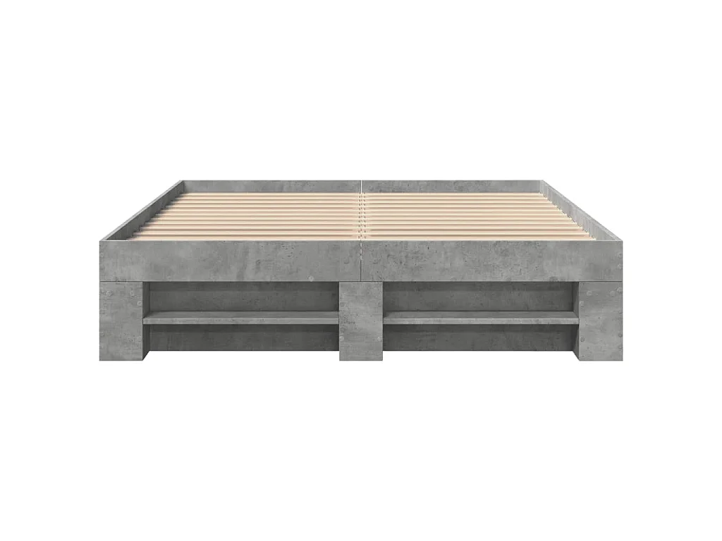 Cadre de lit sans matelas gris béton 140x200 cm bois ingénierie