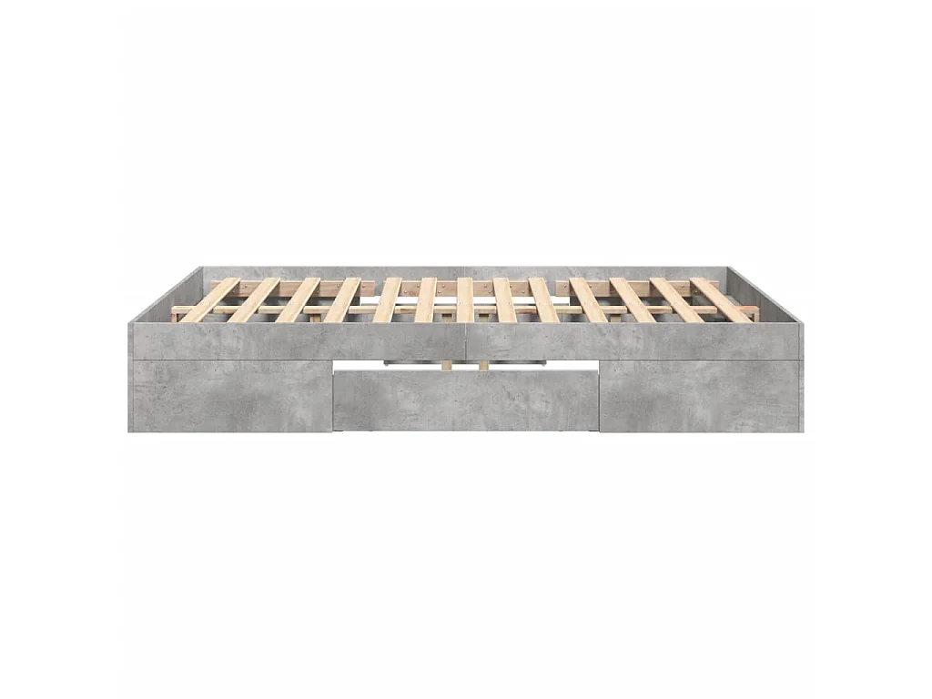 Cadre de lit sans matelas gris béton 140x200 cm bois ingénierie