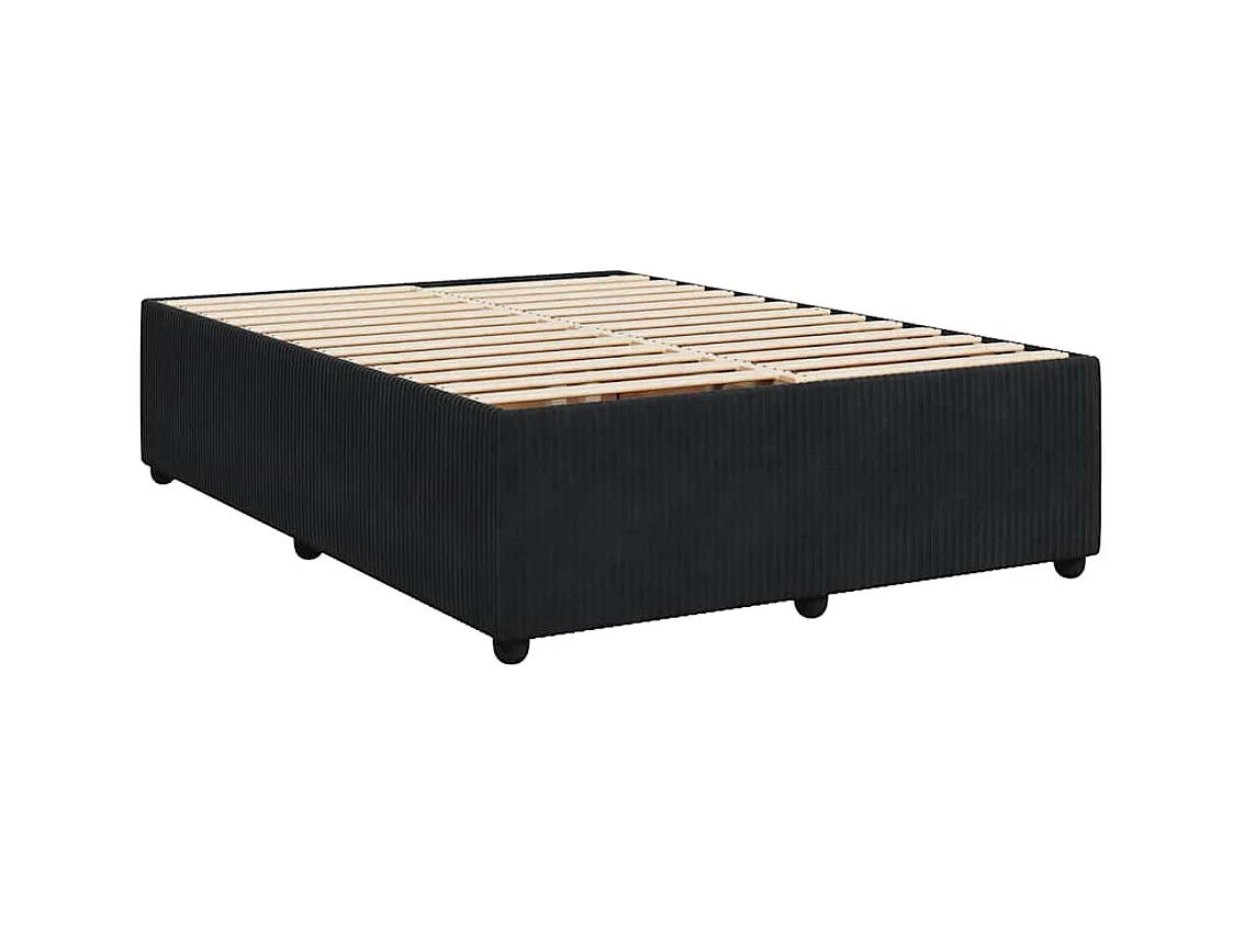 Boxspringbett mit Matratze Schwarz 140x190 cm Samt