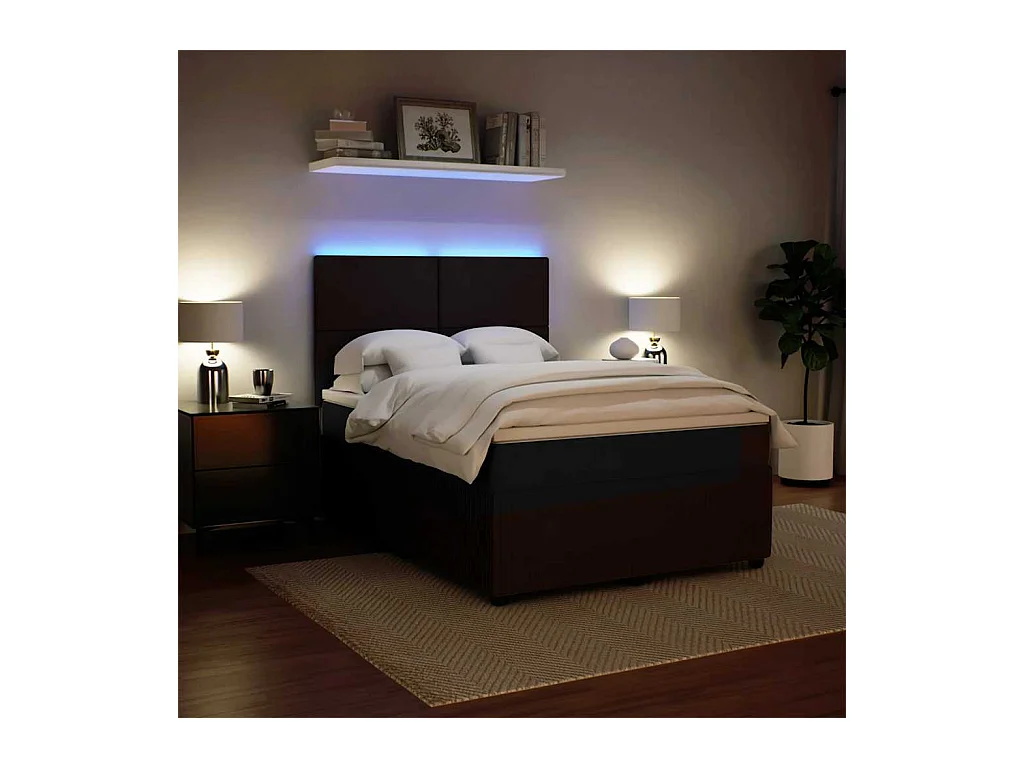 Boxspringbett mit Matratze Schwarz 140x190 cm Samt