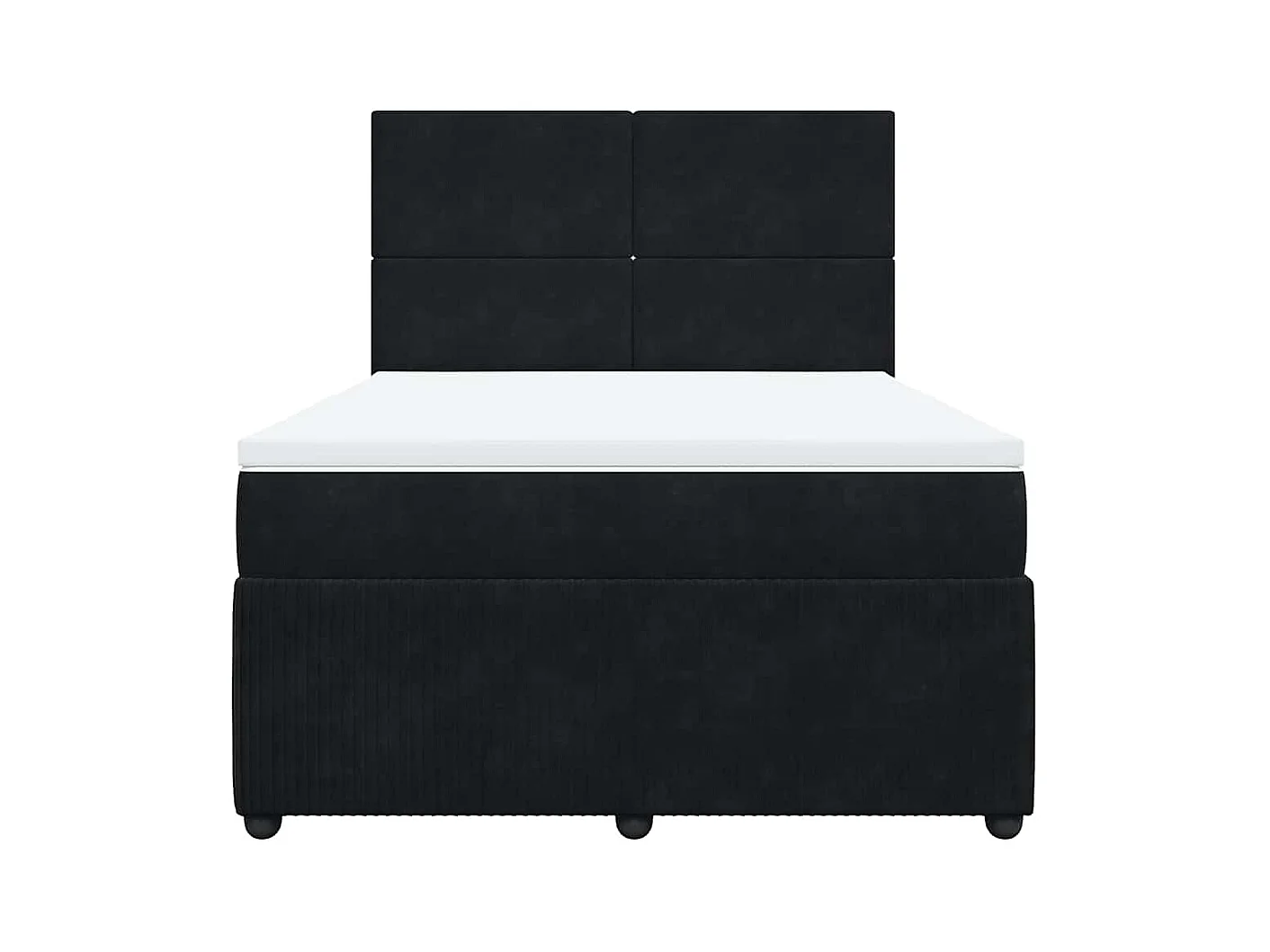 Boxspringbett mit Matratze Schwarz 140x190 cm Samt