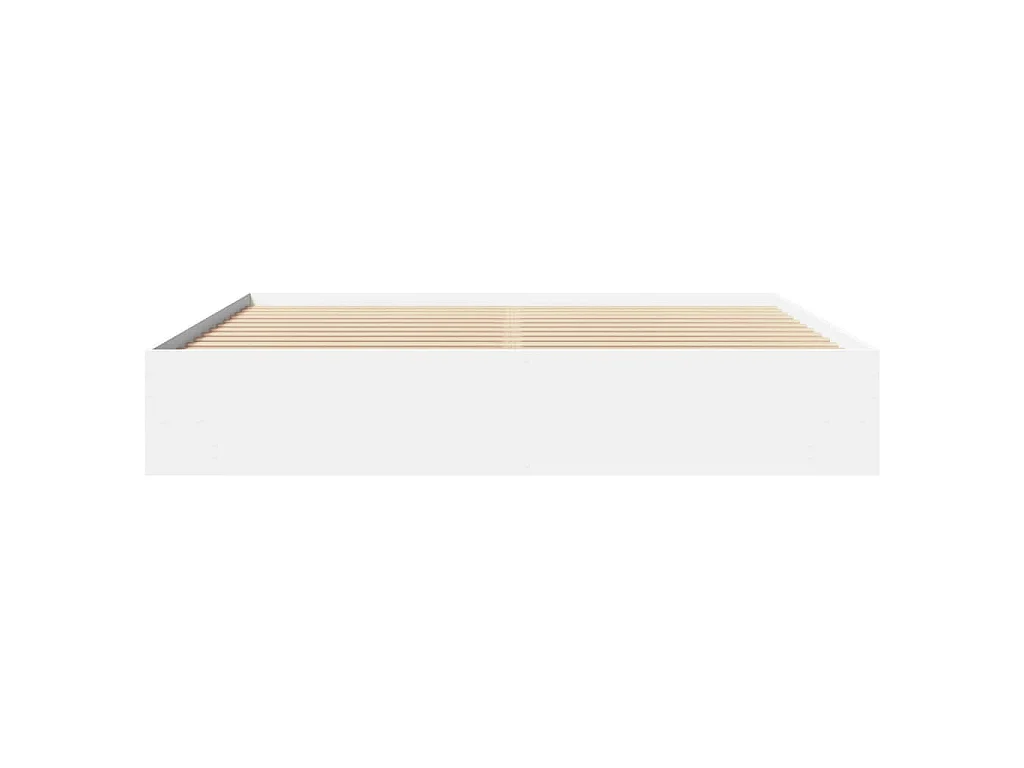 Bedframe massief hout wit 200x200 cm