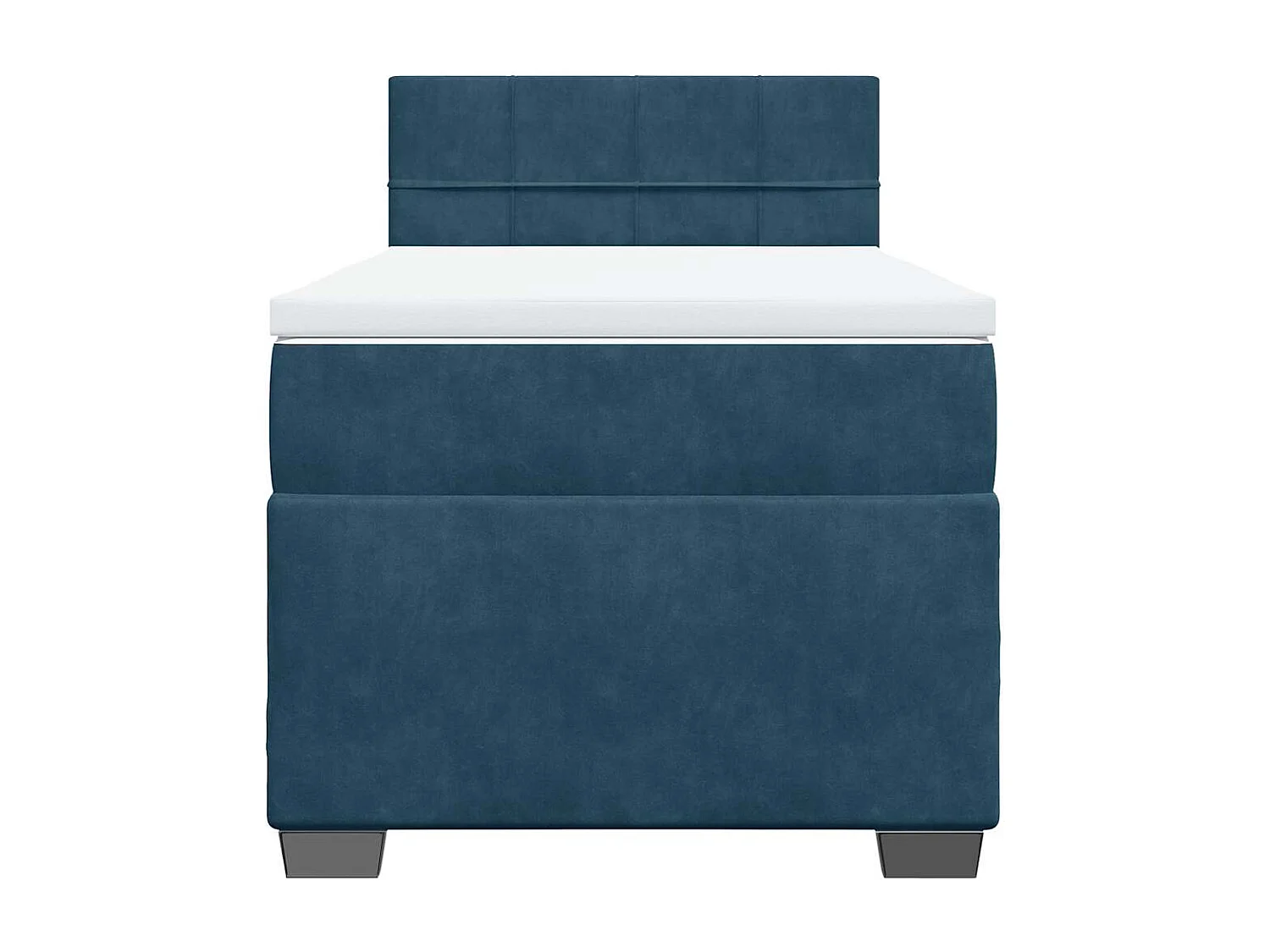 Boxspringbett mit Matratze Blau 90x190 cm Samt