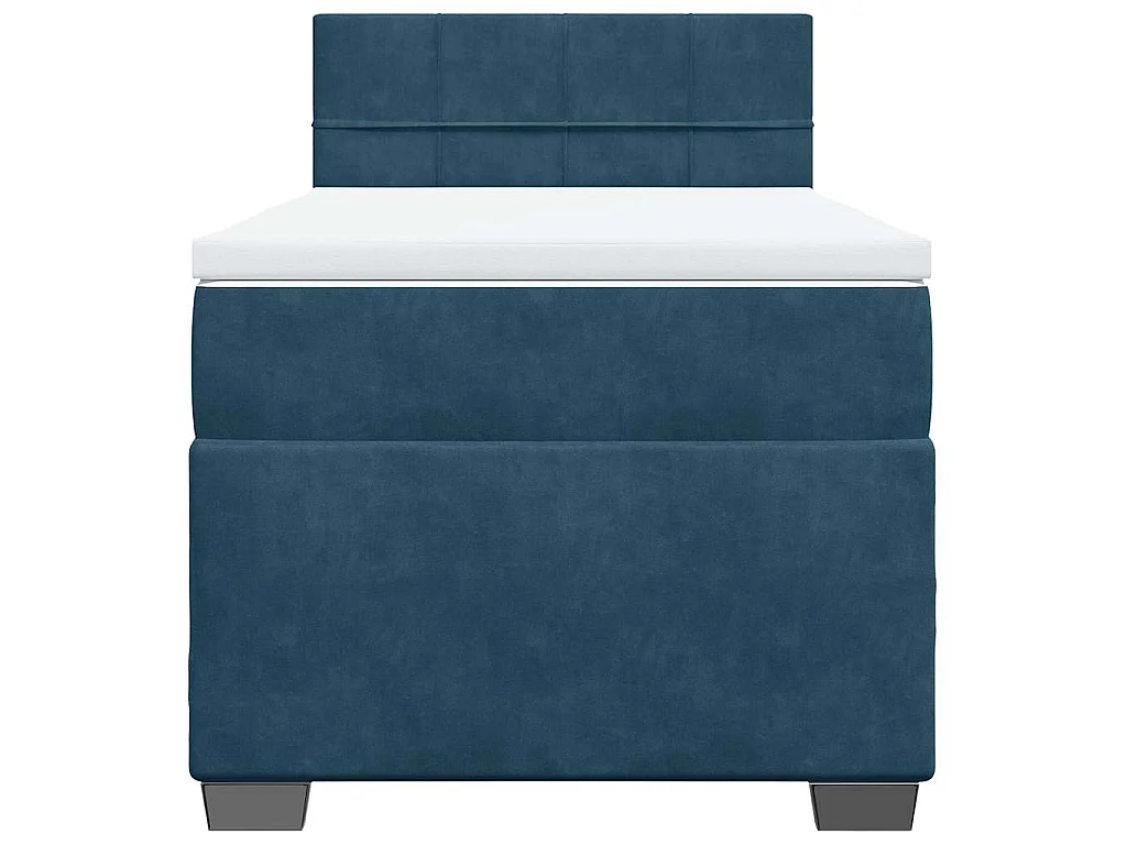 Boxspringbett mit Matratze Blau 90x190 cm Samt