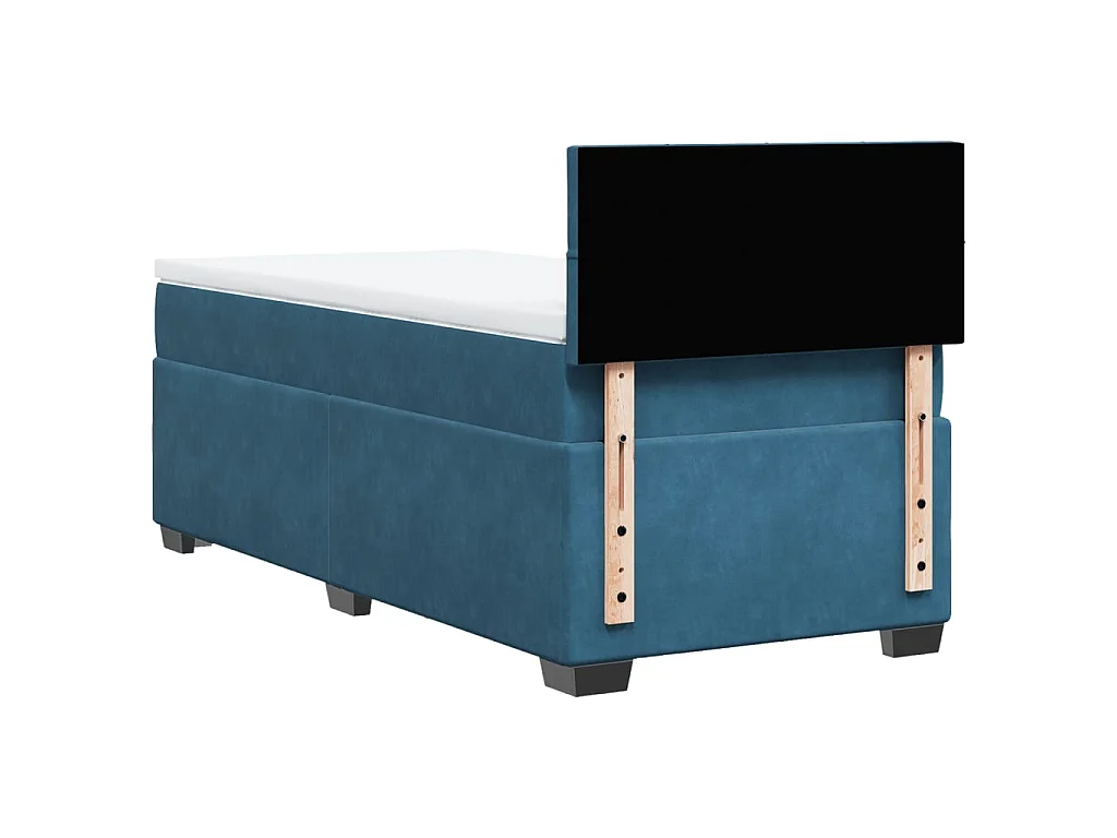 Boxspringbett mit Matratze Blau 90x190 cm Samt