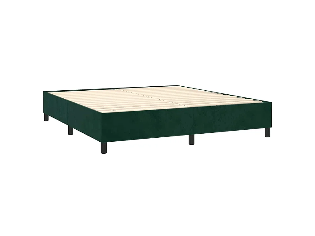 Boxspringbett mit Matratze Dunkelgrün 180x200 cm Samt