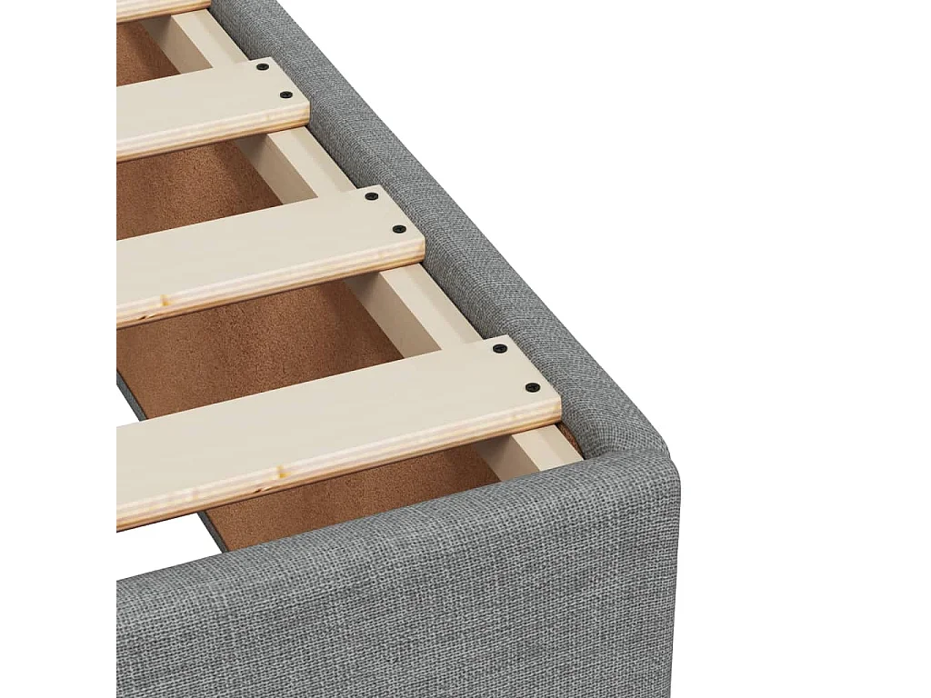 Cadre de lit sans matelas gris clair 100x200 cm tissu