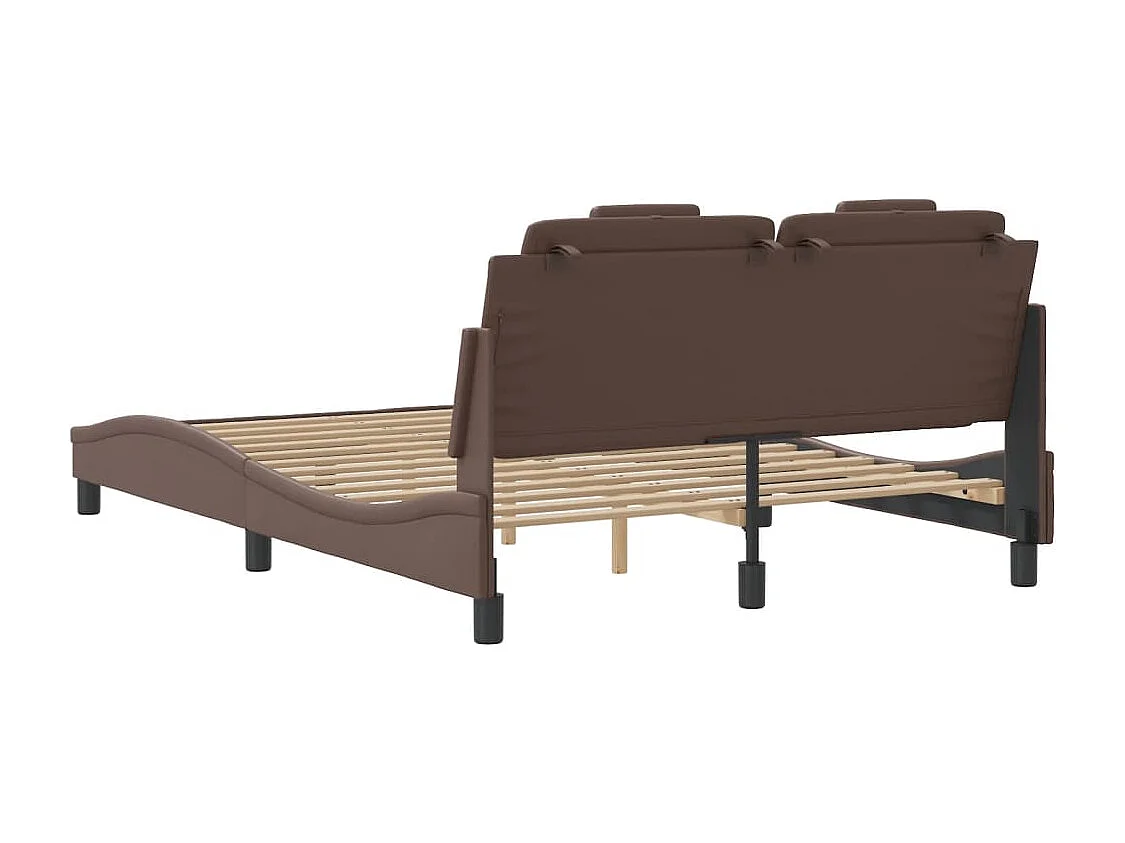 Bettgestell "Viana" ohne Matratze Braun 140x190 cm Kunstleder