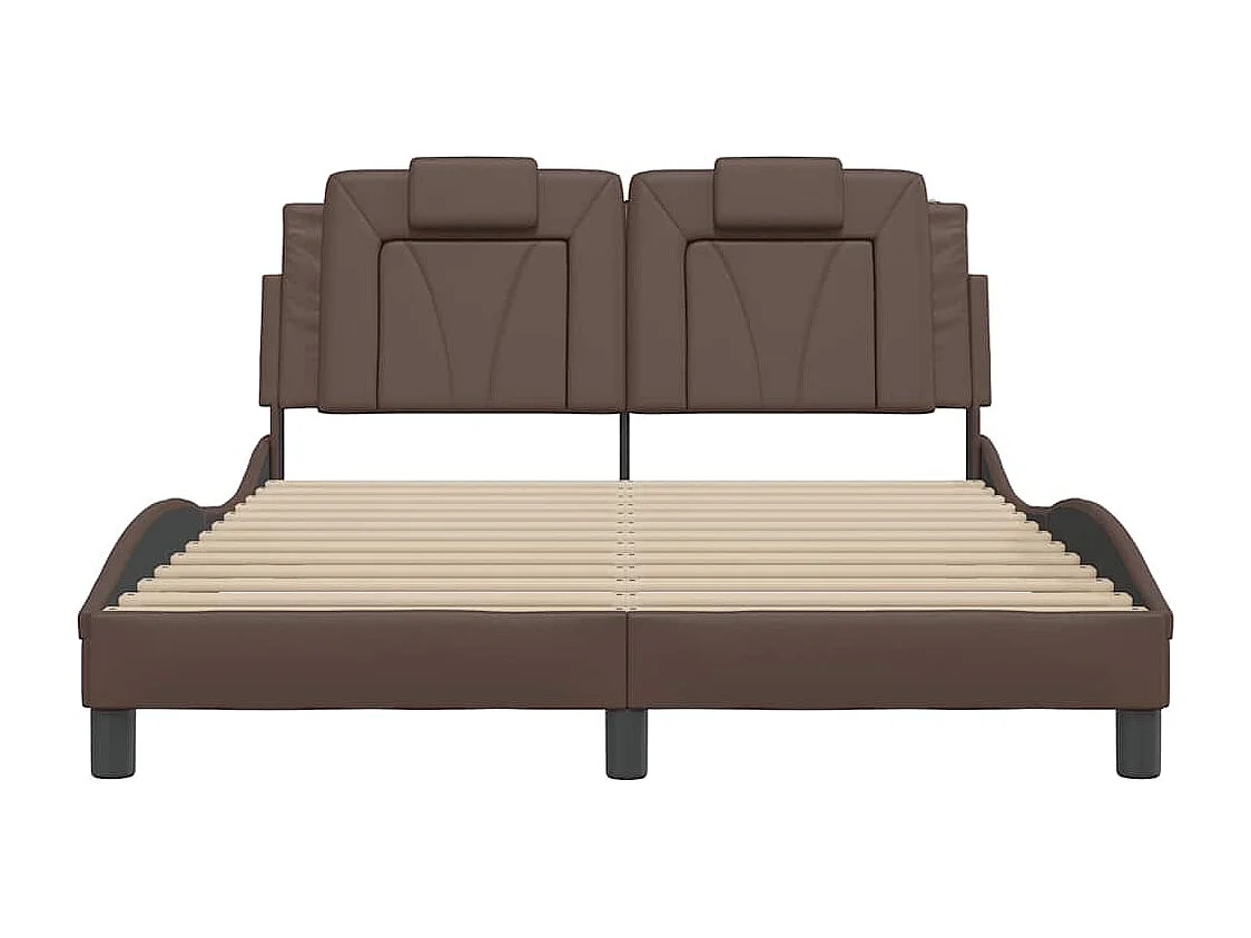 Cadre de lit Viana sans matelas marron 140x190 cm similicuir