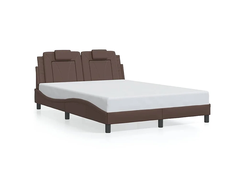 Cadre de lit Viana sans matelas marron 140x190 cm similicuir