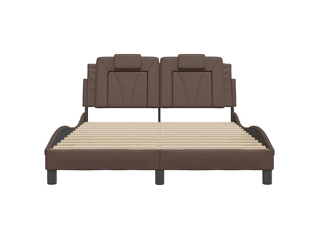 Cadre de lit Viana sans matelas marron 140x190 cm similicuir