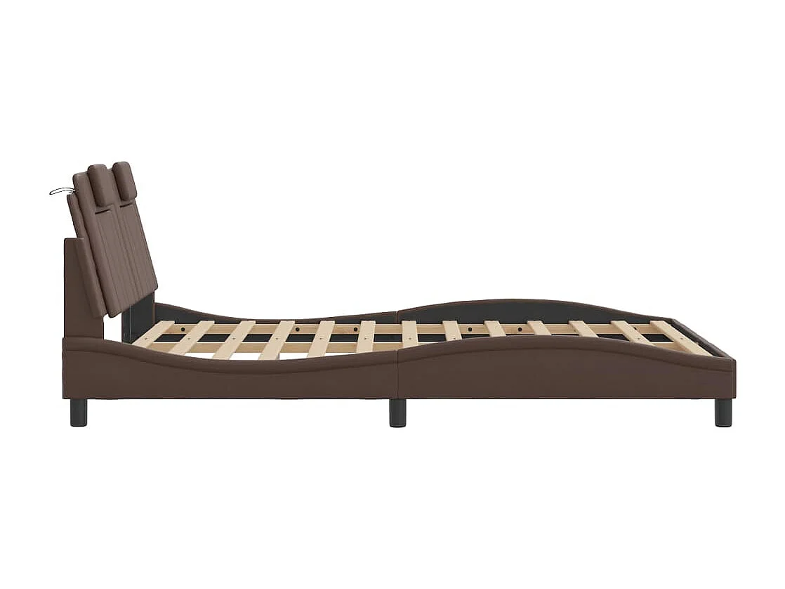 Cadre de lit Viana sans matelas marron 140x190 cm similicuir