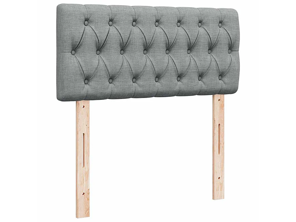 Sommier à lattes de lit et matelas Gris clair 90x190 cm Tissu