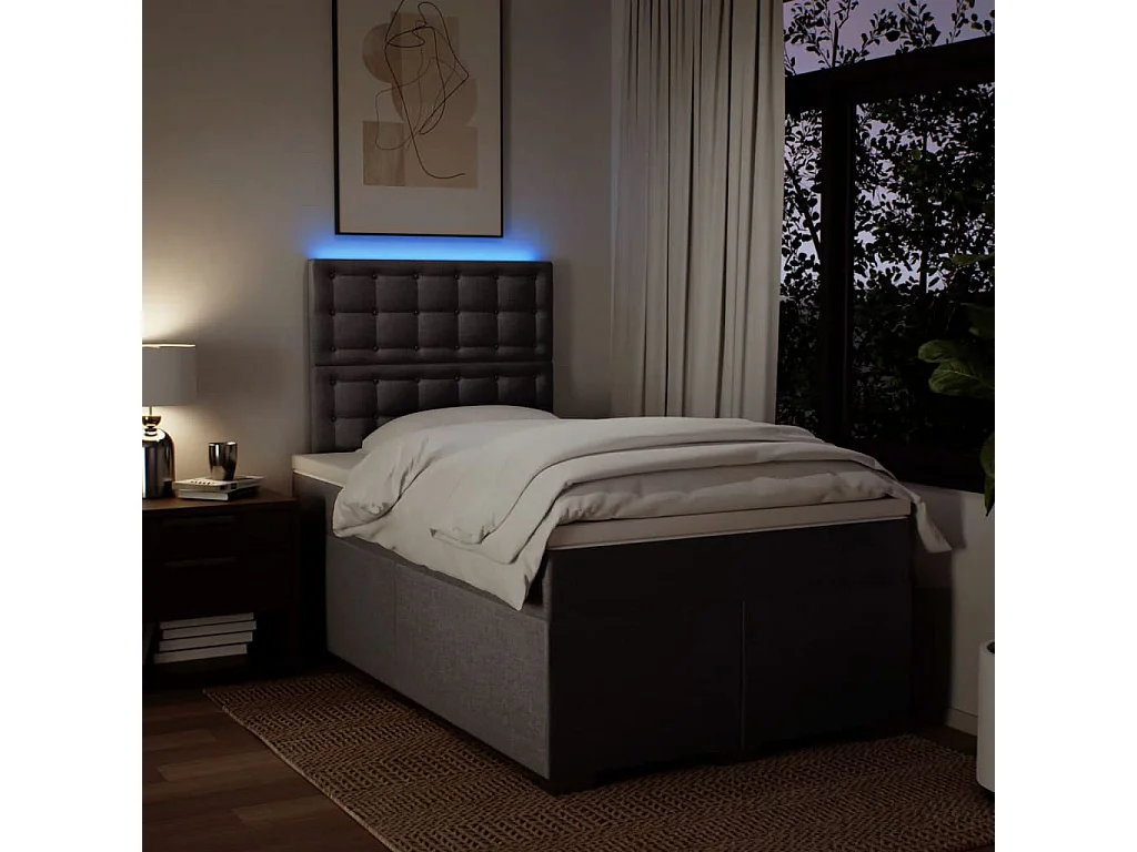 Sommier à lattes de lit avec matelas Taupe 120x200 cm Tissu