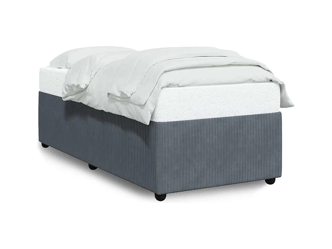 Cadre de lit sans matelas gris foncé 80x200 cm velours