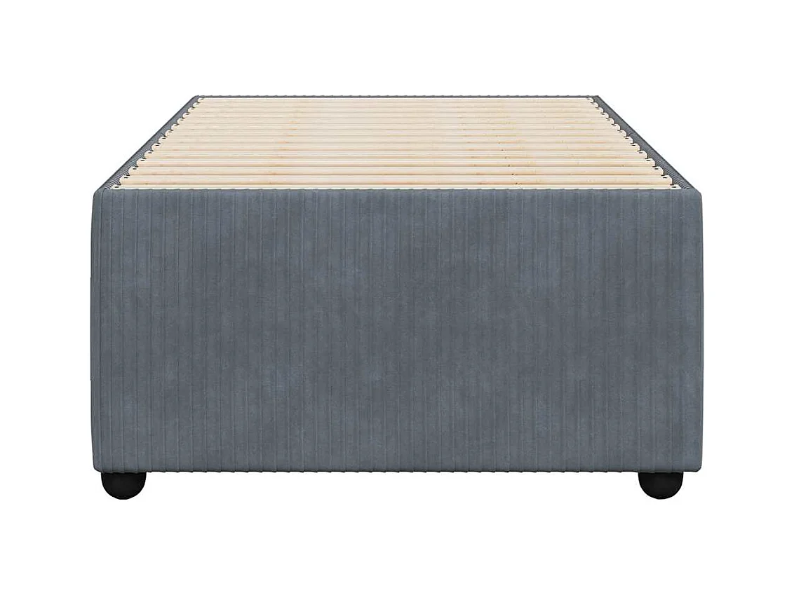 Cadre de lit sans matelas gris foncé 80x200 cm velours