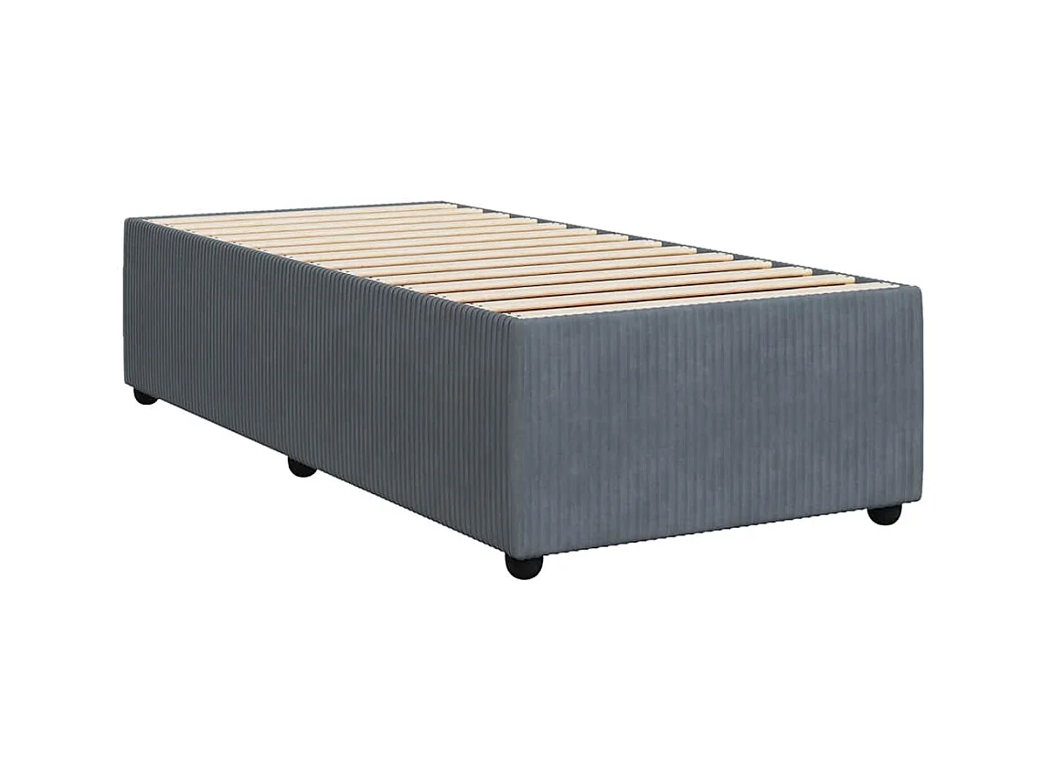 Cadre de lit sans matelas gris foncé 80x200 cm velours