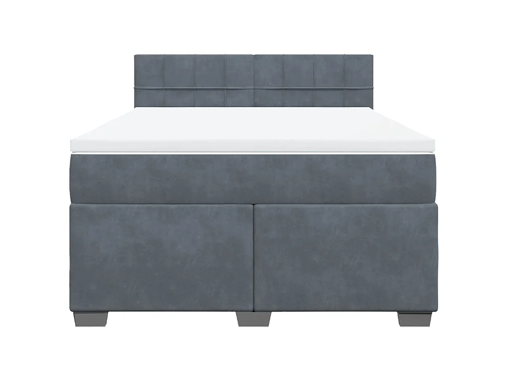 Sommier à lattes de lit et matelas Gris foncé 160x200cm Velours